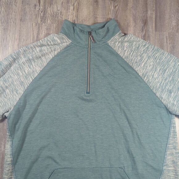 Tommy Bahama Men's XL Heather Green Pullover 1/4 Zip Sweater Sweatshirt NWT - Picture 5 of 14